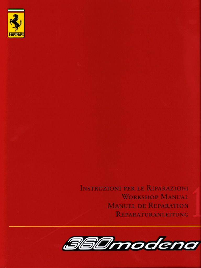 Ferrari 360 Modena オーナーズマニュアル Ferrari 360 Modena Workshop Service Repair Manual Electrical