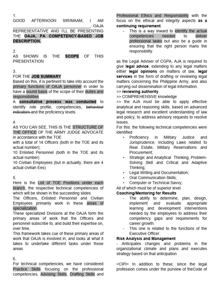 OAJA Job Description Overview | PDF | Mentorship | Psychological Concepts