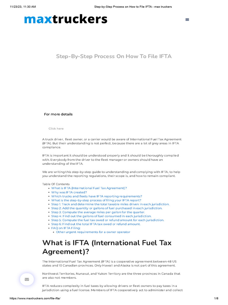 Step-By-Step Process On How To File IFTA - Max Truckers | PDF | Fuel ...