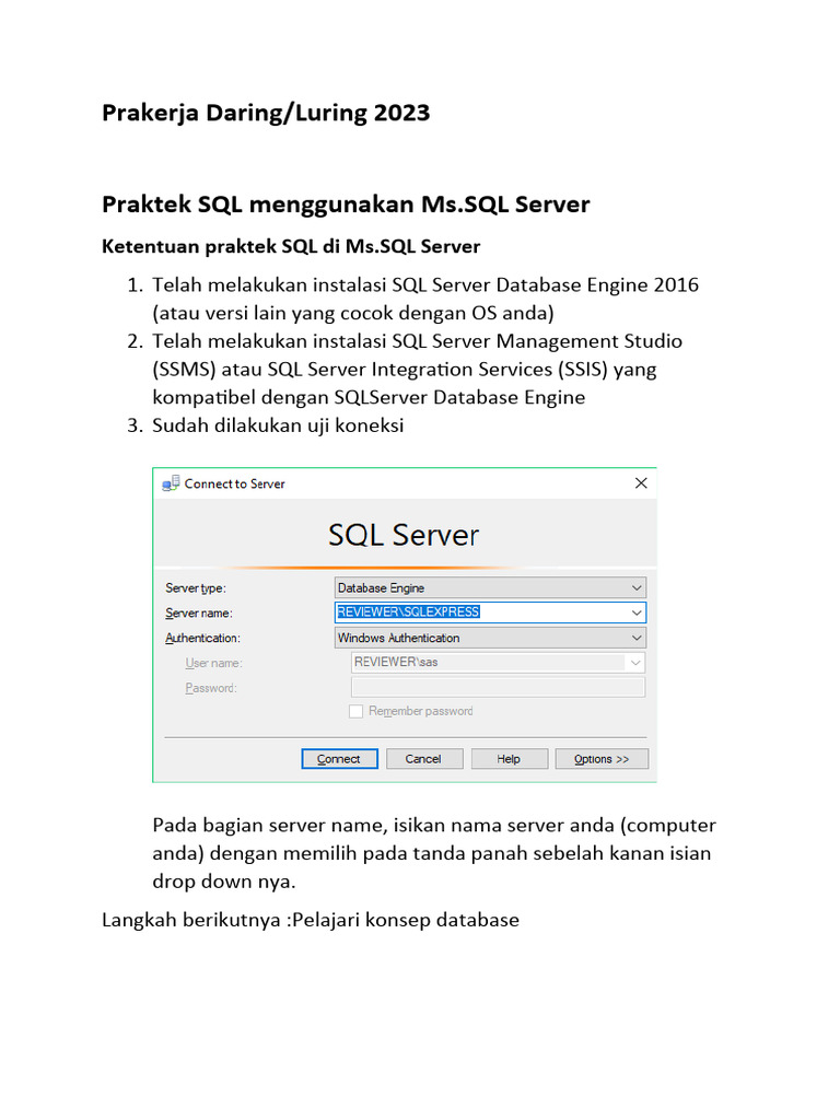 Praktek SQL di Ms.SQL Server 2023 | PDF | Metode & Bahan Ajar