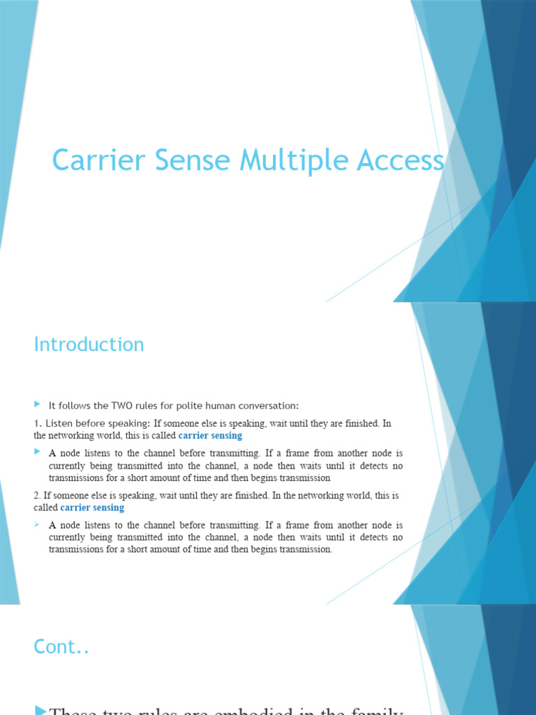 Carrier Sense Multiple Access | PDF | Channel Access Method | Physical ...