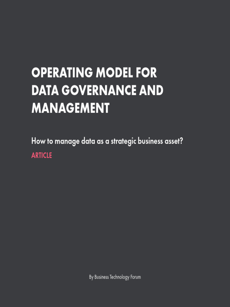 BT STD Data Governance v1 | PDF | Governance | Data Quality