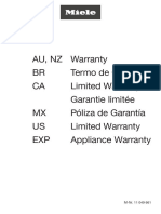 AU, NZ Warranty BR Termo de Garantia CA Limited Warranty Garantie Limitée MX Póliza de Garantía US Limited Warranty EXP Appliance Warranty