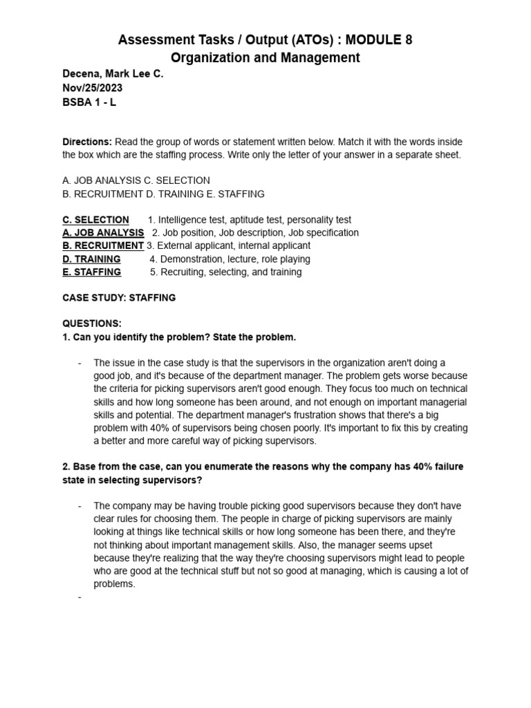 Staffing Skills for Future Managers | PDF | Mentorship | Behavior ...