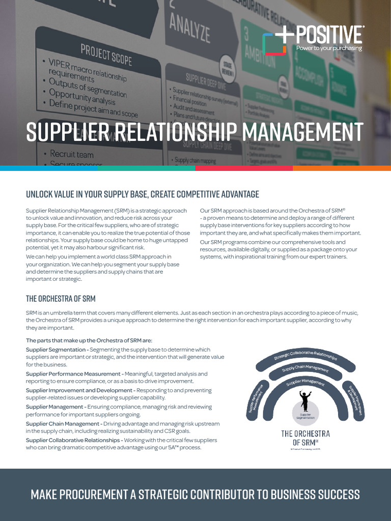 Positive Supplier Relationship Management | PDF | Business | Business ...