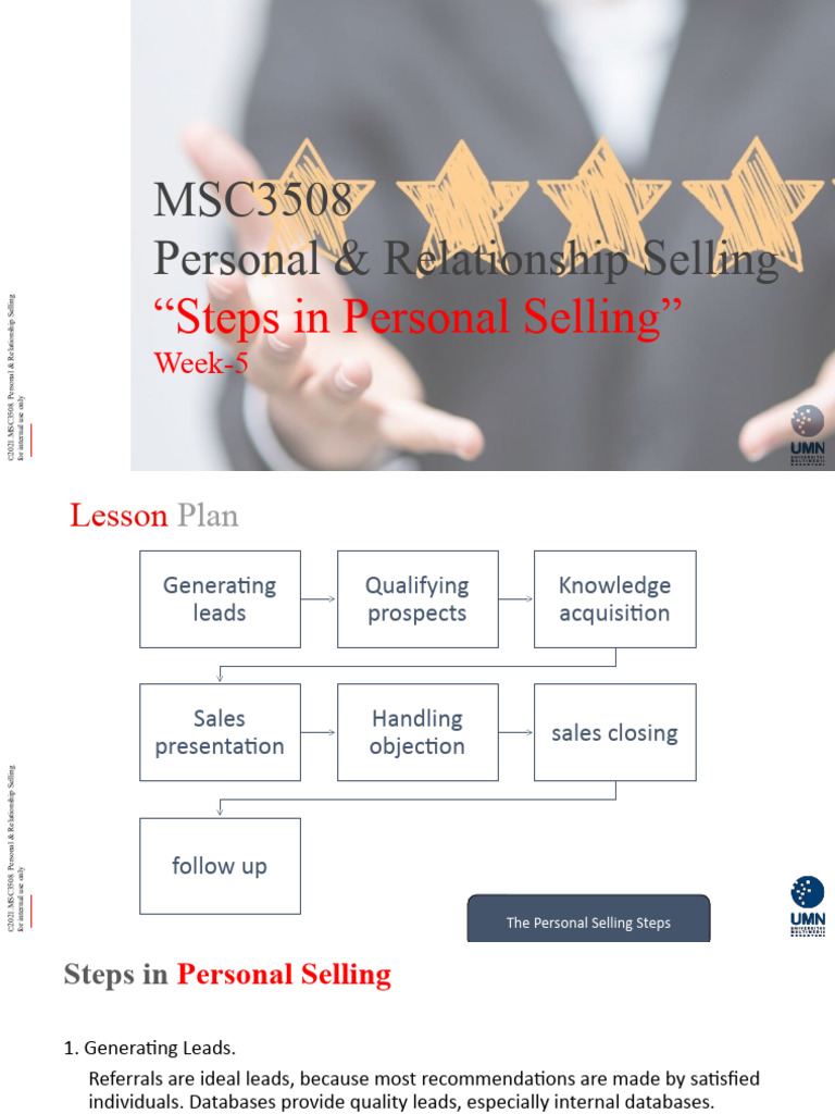 Materi-MSC3508-M 05-Steps in Personal Selling | PDF | Sales | Business ...