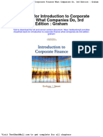 Test Bank For Introduction To Corporate Finance What Companies Do 3rd Edition Graham