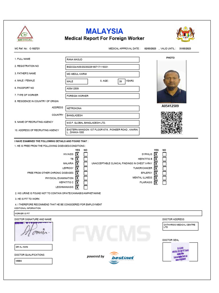 Malaysia Medical Report Online Check Bd
