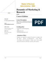 Dynamics of Marketing & Research Syllabus