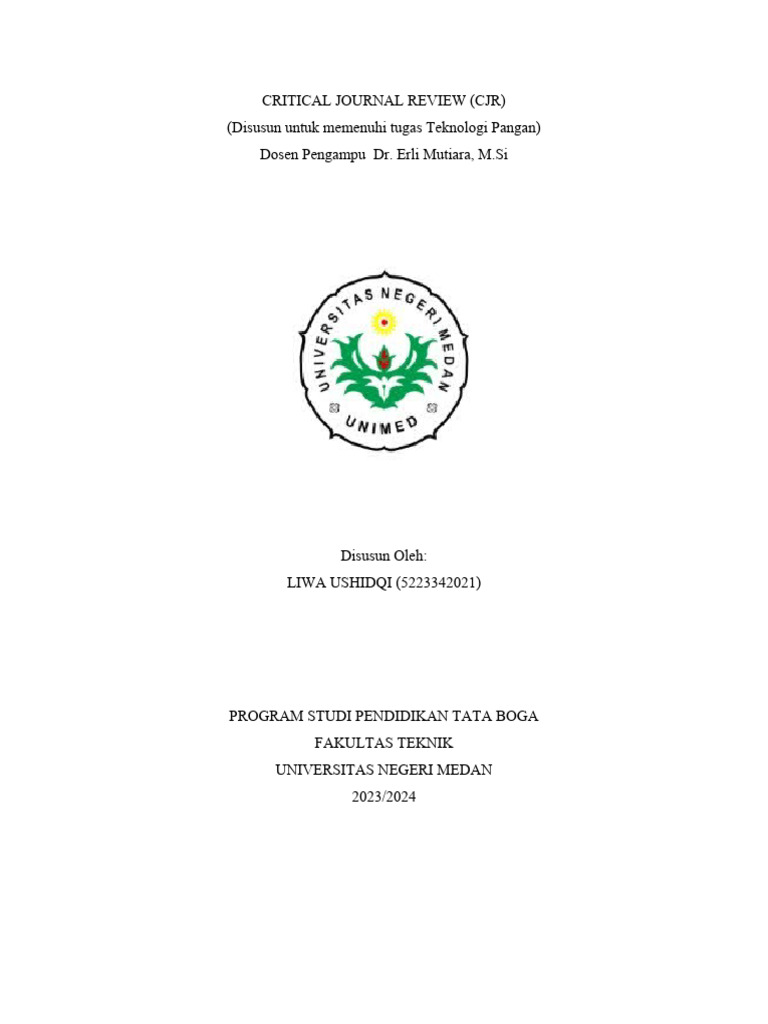 CJR Teknologi Pangan | PDF | Kesehatan Holistik | Sains & Matematika