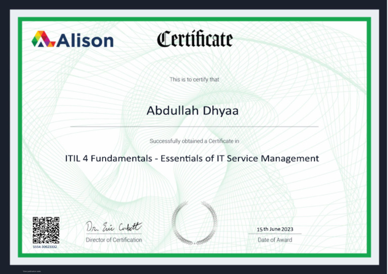 Alison - Certificate-Abdullah Dhyaa | PDF