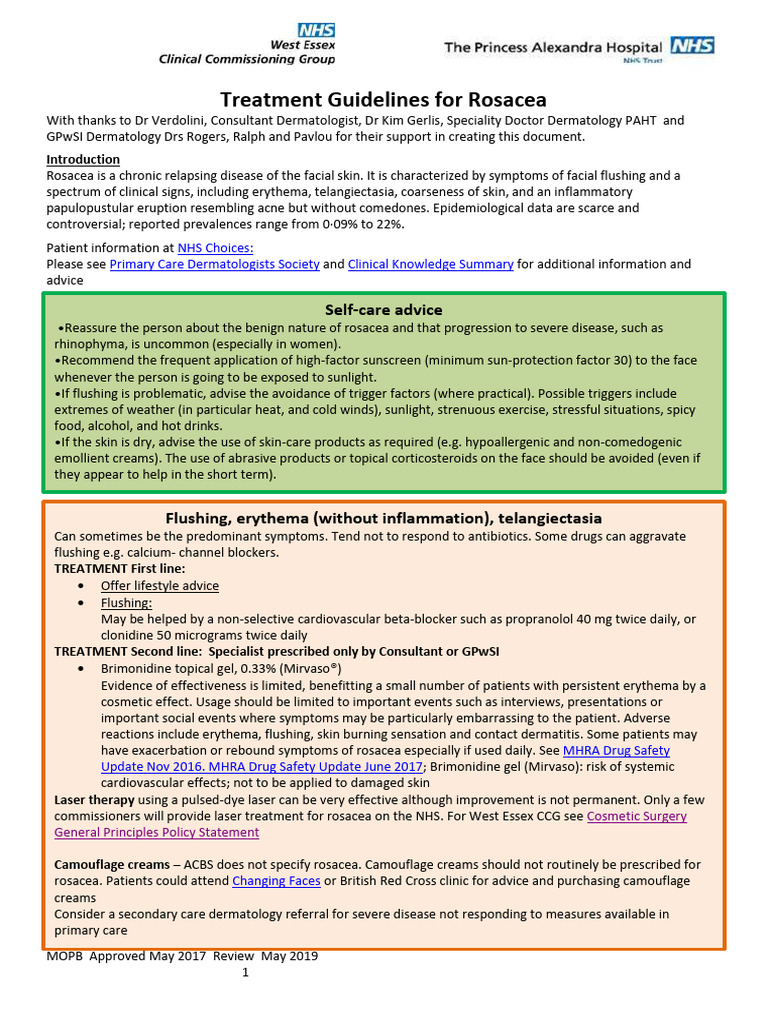 Lymecycline Rosacea Nice Cks Guidelines For Quilting