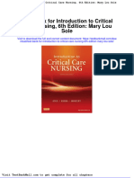 Test Bank For Introduction To Critical Care Nursing 6th Edition Mary Lou Sole