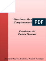 Elecciones Municipales Complementarias 2023: Estadísticas Del Padrón Electoral