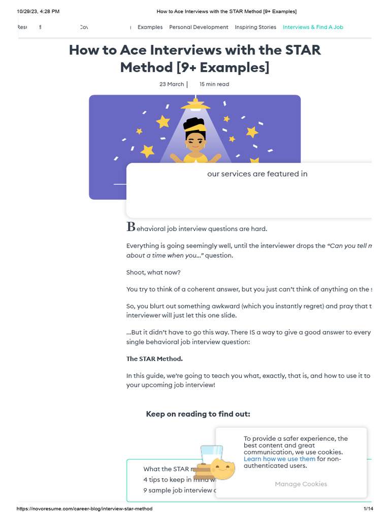How To Ace Interviews With The STAR Method (9+ Examples) | PDF | Http ...
