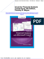 Solution Manual For Financial Analysis With Microsoft Excel 9th Edition Timothy R Mayes 2