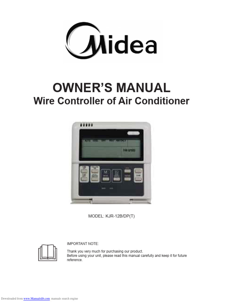 Air Conditioner Wire Controller Manual | PDF | Air Conditioning | Timer