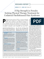 Analysis of Hip Strength in Females Seeking Physical Therapy Treatment For Unilateral PFP