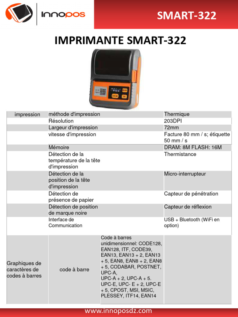 SP322 | PDF | Imprimante (Informatique) | Code-barres