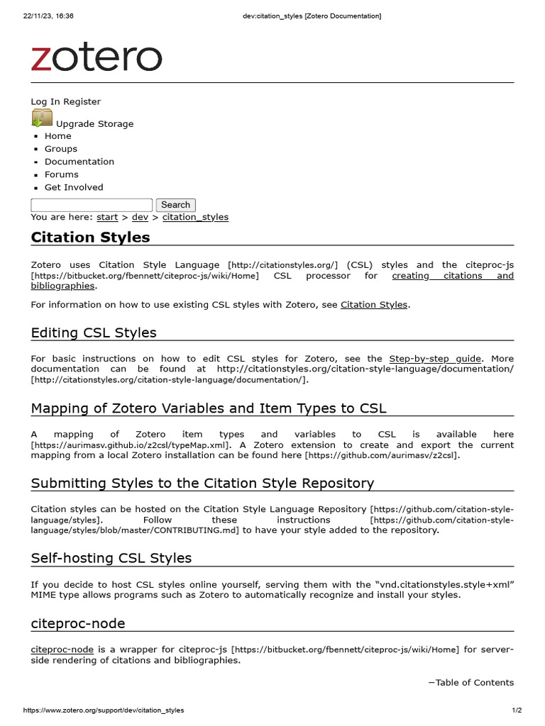 Citation Styles Editing (Zotero Documentation) PDF Citation Computing