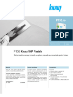 P136 Knauf HP Finish: Glet Pe Bază de Compuşi Minerali, Cu Aplicare Manuală Sau Mecanizată, Pentru Finisare
