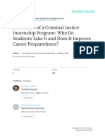 Evaluation of A Criminal Justice Internship Program: Why Do Students Take It and Does It Improve Career Preparedness?