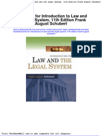 Test Bank For Introduction To Law and The Legal System 11th Edition Frank August Schubert