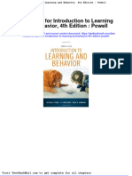 Test Bank For Introduction To Learning and Behavior 4th Edition Powell