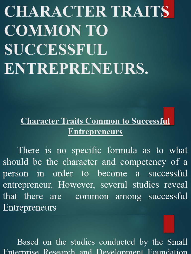 Traits of Successful Entrepreneurs | PDF | Entrepreneurship | Business