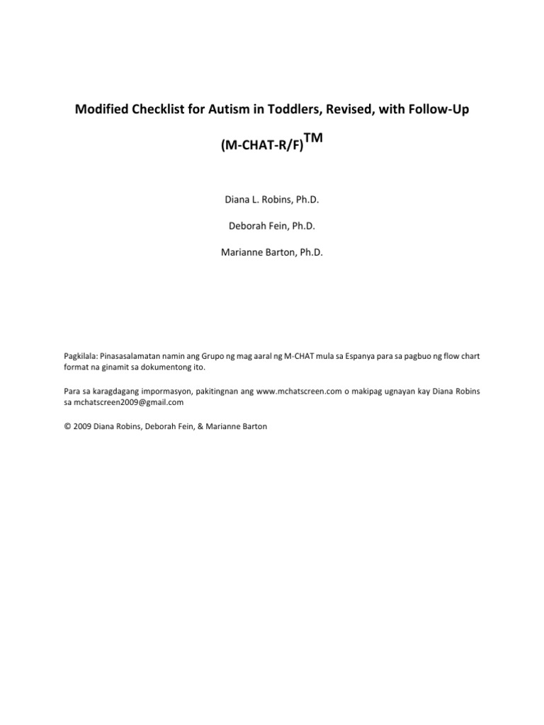 M-CHAT-R F Tagalog | PDF