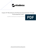 Impact of Microfinance On Women Empowerment Through Kudumbashree Units
