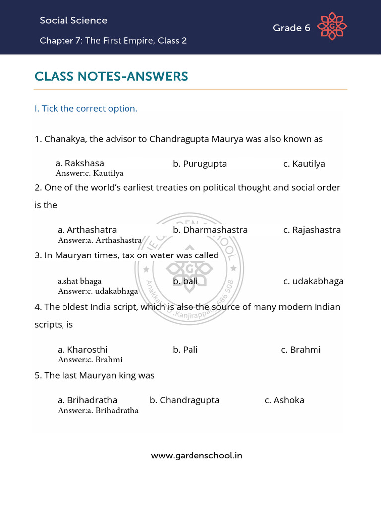 AK CN Grade+6 Social+Science Chapter+7 Class+2 | PDF | Ashoka