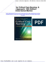 Test Bank For Critical Care Nursing A Holistic Approach 10th Edition Patricia Gonce Morton