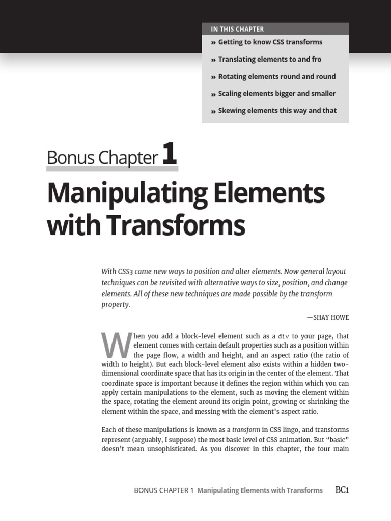 Bonus Chapter 1 Manipulating Elements With Transforms PDF Button