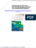 Solution Manual For Fox and Mcdonalds Introduction To Fluid Mechanics Pritchard 8th Edition