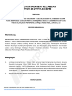Peraturan Menteri Keuangan Nomor - 251 - PMK.03 - 2008