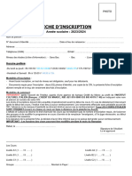 Fiche Dinscription Aa 2023-2024