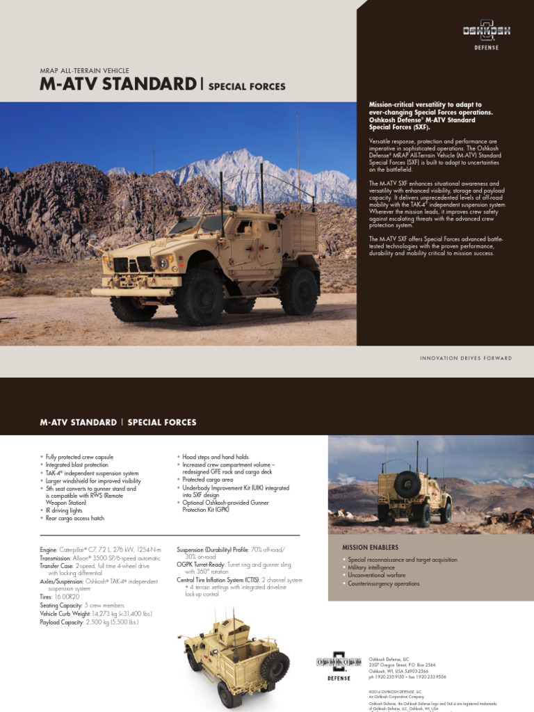 MATVsfv Brochure Oshkosh | PDF | Automotive Technologies | Automotive ...