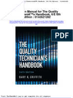 Solution Manual For The Quality Technicians Handbook 6 e 6th Edition 0132621282