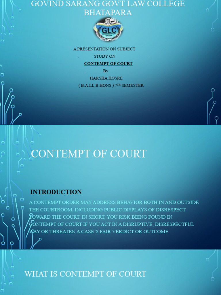 Contempt Final PDF Contempt Of Court Government Institutions