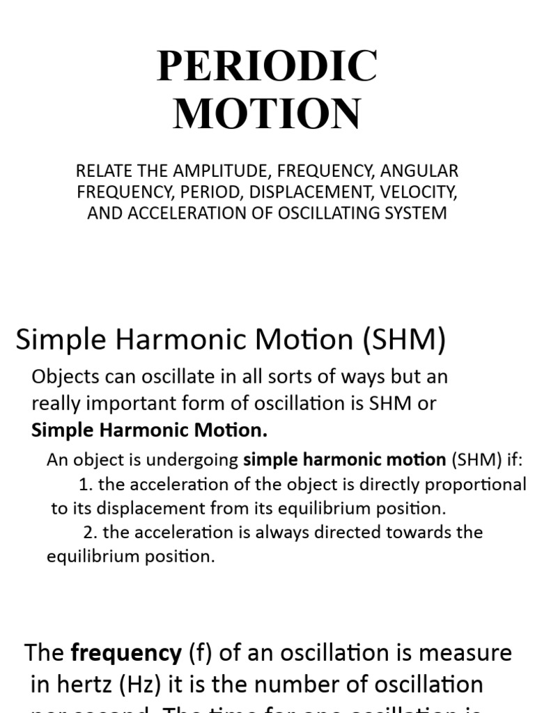Periodic Motion Pdf Oscillation Classical Mechanics