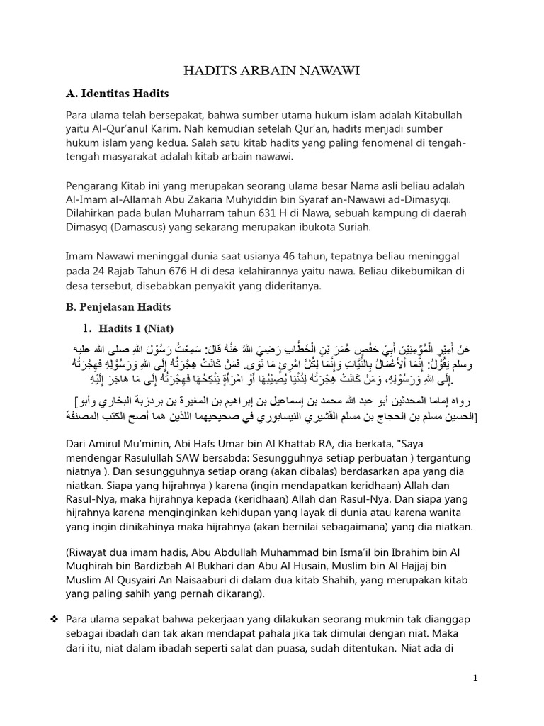 Modul Hadits Arbain Nawawi Pdf