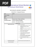 MYP 5 Blank Lab Report