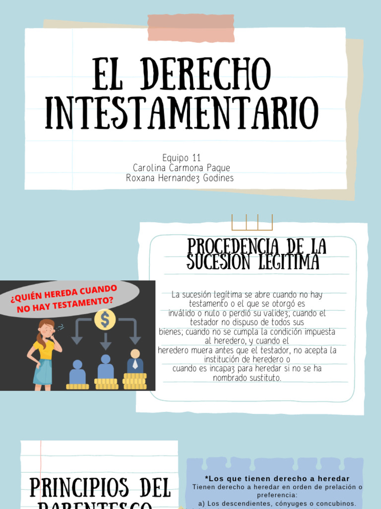 Derecho Intestamentario | PDF | Intestacy | Parentesco