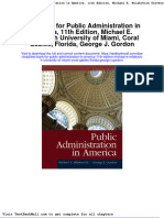 Test Bank For Public Administration in America 11th Edition Michael e Milakovich University of Miami Coral Gables Florida George J Gordon