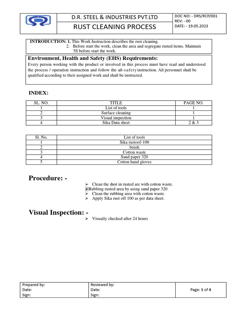 Rust Clean Process | PDF | Industrial Processes