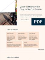 Quality and Safety Pocket Diary For Site Civil Activities
