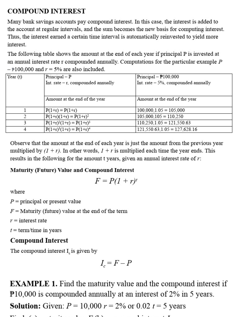 Compoun Interest Lesson | PDF | Compound Interest | Interest