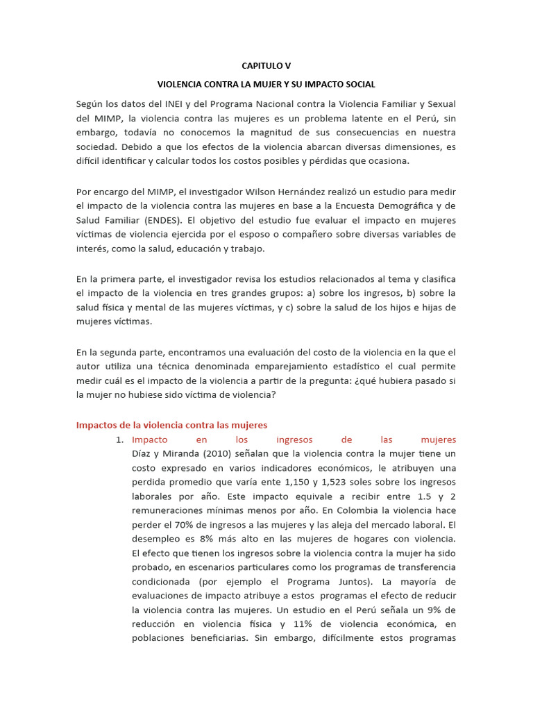 Impacto Social Violencia Contra La Mujer | PDF | La violencia contra ...