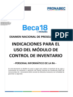 Indicaciones para El Uso Del Módulo de Control de Inventario